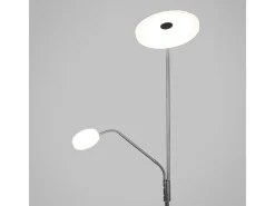 Lámpara de pie Bayani Lumit con lámpara de lectura niquel Ø25x179 cm