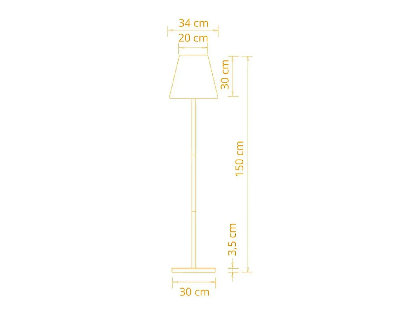 Lámpara de pie Biana Lumit portátil LED RGB con USB + mando blanco Ø34x150 cm