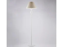 Lámpara de pie Cascina en madera y hierro blanco 1 luz y pantalla d.45 .183 Ø45 BL265-PH-BCO