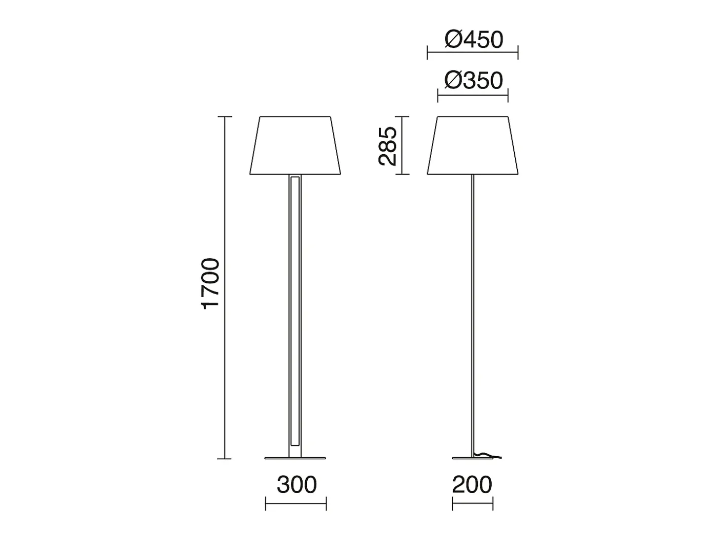 Lámpara de pie CLASSICAL estilo clásico- Alt.170 cm- on/off- acero y oro- pantalla Ø45 cm- negro- E27 Máx. 60W- IP20