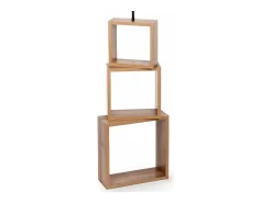 Lámpara de pie con estante 140 cm de alto casquillo E27 efecto madera/negro/crema 03_0007283