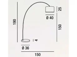Lámpara de pie de arco blanco Perenz 6304 B