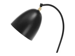 Lámpara de pie de arco con pantalla metálica móvil 40 vatios altura 125 cm hierro con recubrimiento de polvo negro 14_0009213