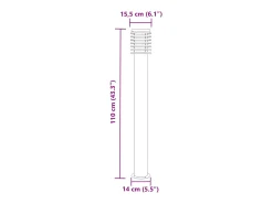 Lámpara de pie de exterior plateada 110 cm acero inoxidable Plata 02_0042515
