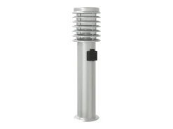 Lámpara de pie de exterior con salida plateada 60 cm acero inoxidable Plata 02_0042533