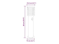 Lámpara de pie de exterior con sensor acero inoxidable plateado Plata 02_0042526