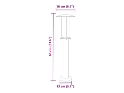Lámpara de pie de exterior 60 cm acero inoxidable negro 02_0042510