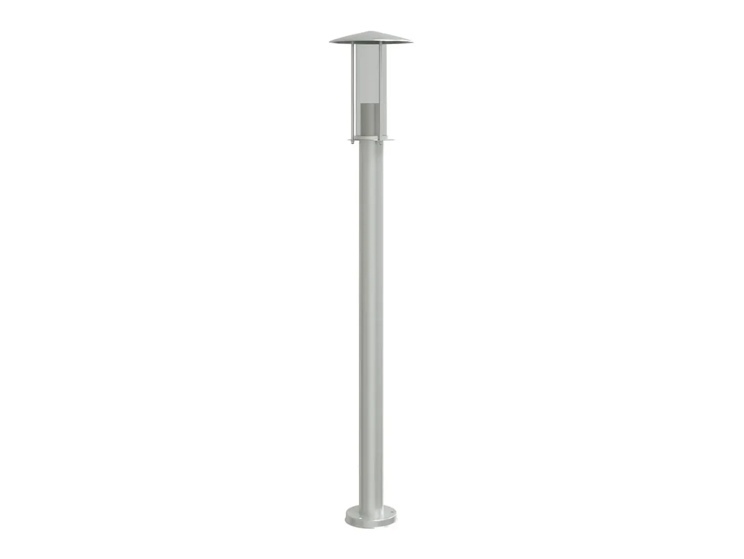 Lámpara de pie de exterior plateada 100 cm acero inoxidable Plata 02_0042514