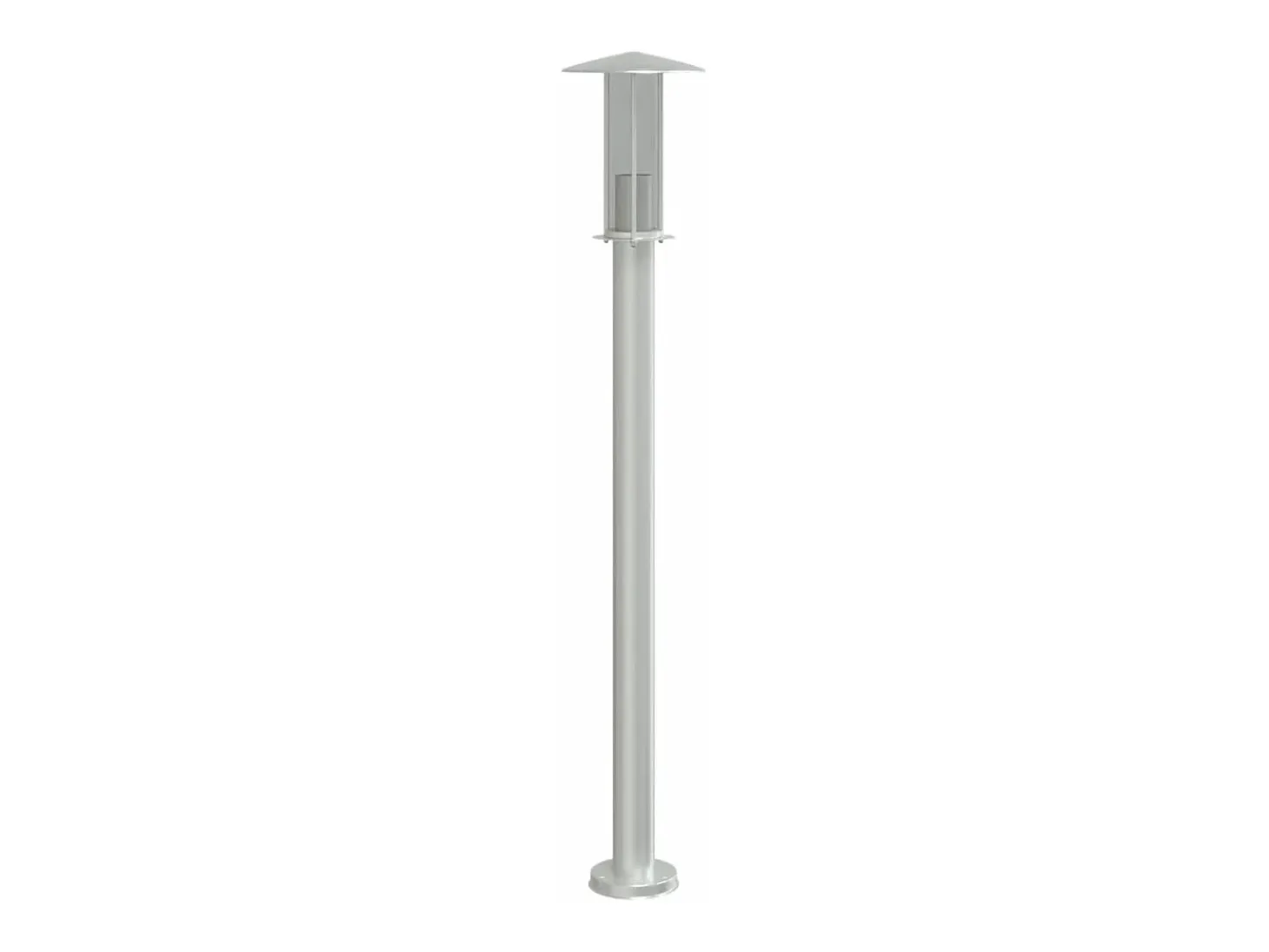 Lámpara de pie de exterior plateada 100 cm acero inoxidable Plata 02_0042514