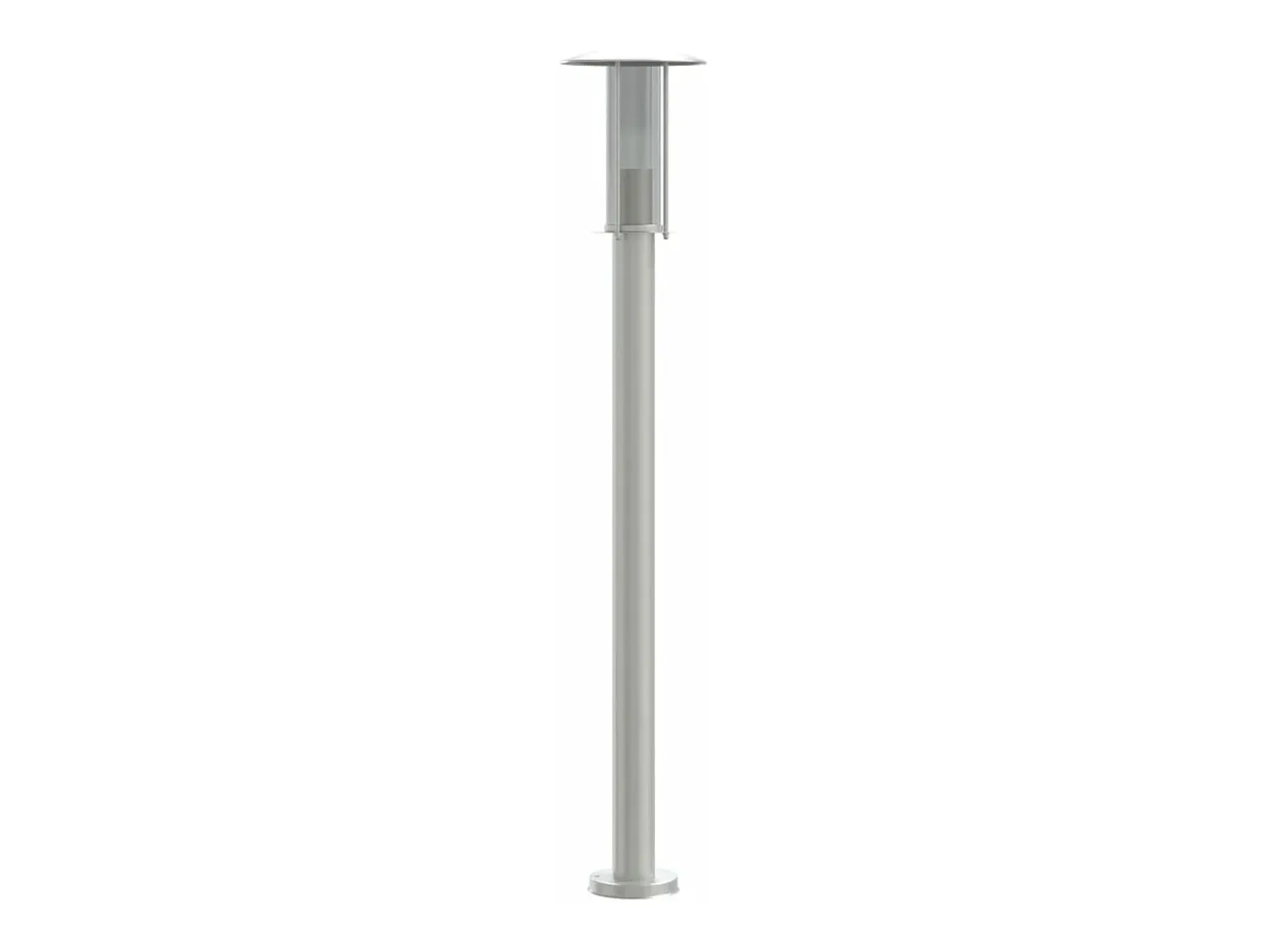 Lámpara de pie de exterior plateada 100 cm acero inoxidable Plata 02_0042514
