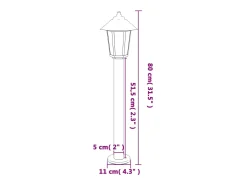 Lámpara de pie de exterior plateada 80 cm acero inoxidable Plata 02_0042519