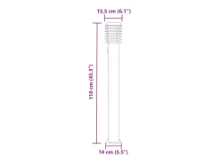 Lámpara de pie de exterior con salida plateada 110 cm acero inoxidable Plata 02_0042532