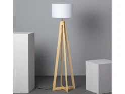 Lámpara de Pie de Madera Korsade Blanco
