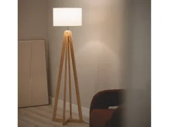 Lámpara de Pie de Madera Korsade Blanco