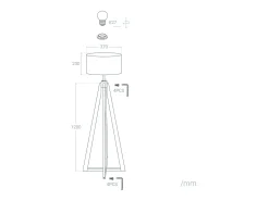 Lámpara de Pie de Madera Korsade Blanco