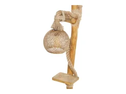 Lámpara de pie de madera y cuerdas ALEX con borde - Diseño moderno y acogedor