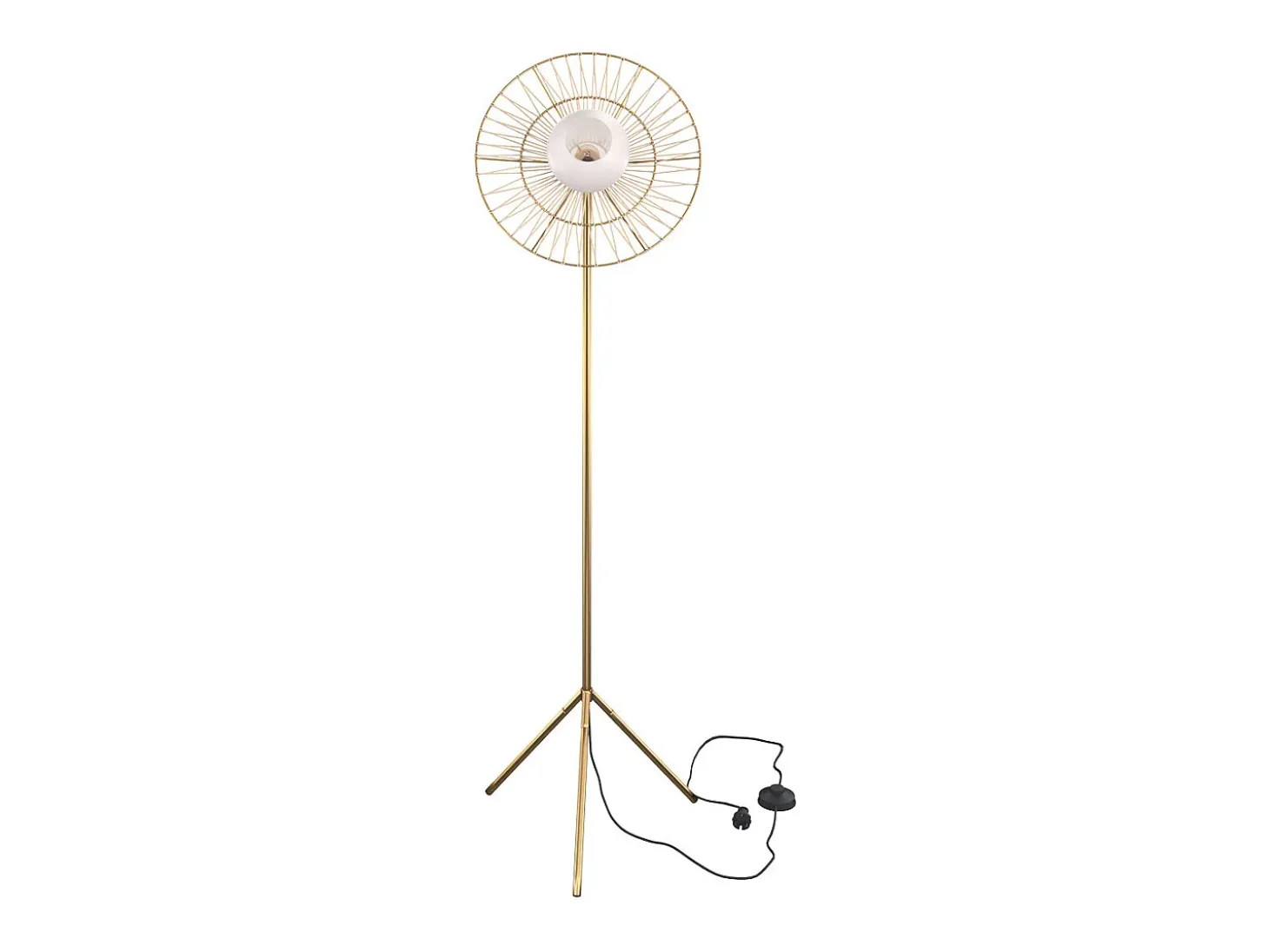 Lámpara de pie de metal dorado 156 cm - Bandia