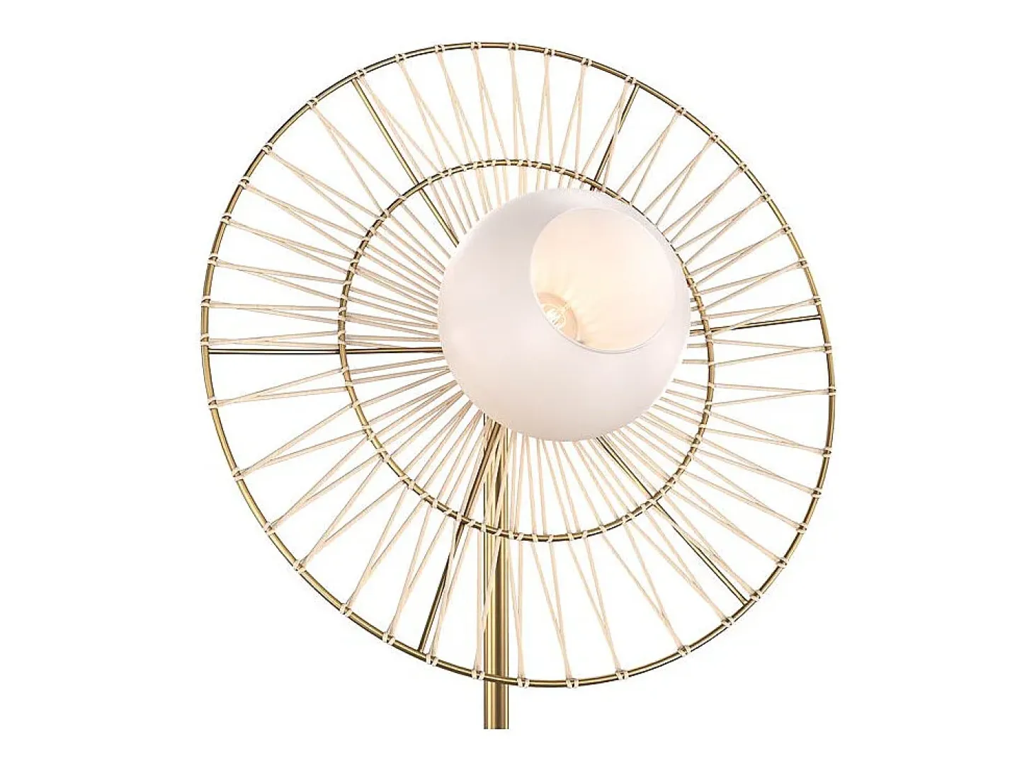 Lámpara de pie de metal dorado 156 cm - Bandia