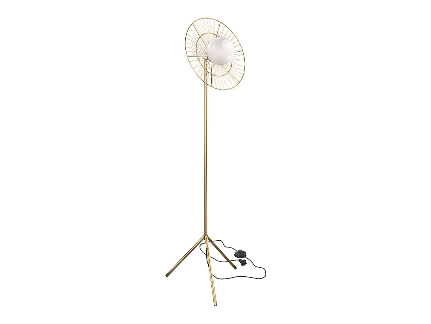 Lámpara de pie de metal dorado 156 cm - Bandia