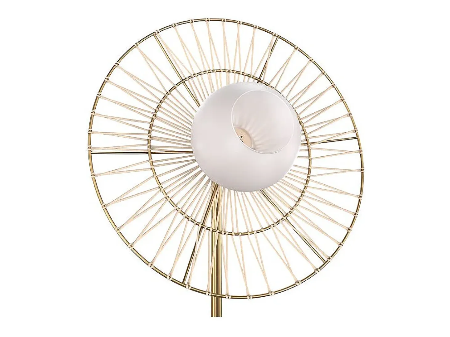 Lámpara de pie de metal dorado 156 cm - Bandia
