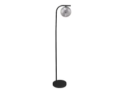 Lámpara de pie de metal y cristal ahumado - D.28 x Alt.150 cm - Negro SOFIA