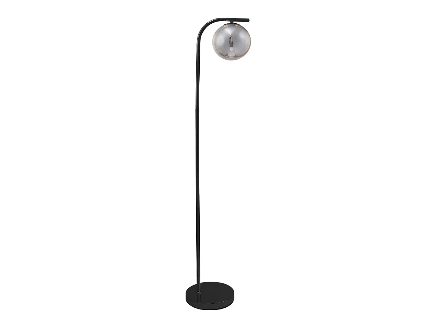 Lámpara de pie de metal y cristal ahumado - D.28 x Alt.150 cm - Negro SOFIA