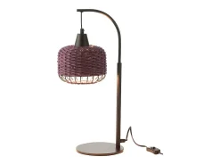 Lámpara de pie de metal y fibra marrón 17x17x52 cm