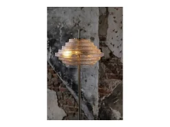 Lámpara de pie de vidrio y metal dorado 36x36x154 cm