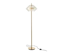 Lámpara de pie de vidrio y metal dorado 36x36x154 cm