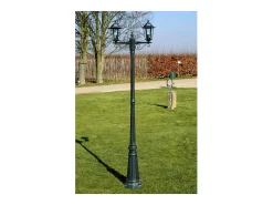 Lámpara de pie doble para exterior verde 215 cm luminaria decorativa 2402082