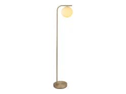 Lámpara de pie en latón cepillado y cristal blanco - D.28 x Alt.150 cm - Dorado - SOFIA