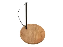 Lámpara de pie evy hierro/madera negro/natural Alt. 130 cm