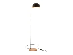 Lámpara de pie evy hierro/madera negro/natural Alt. 130 cm