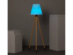 Lámpara de Pie Exterior de Metal LED RGB Solar con Batería USB Recargable Kefre Amarillo Arena