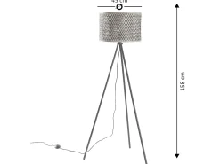 Lámpara de pie Hanae de bambú, altura 158 cm