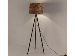 Lámpara de pie Kiomi de alga marina y metal, altura 144 cm