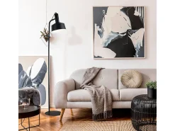 Lámpara de pie Leana Lumit 60W metal negro Ø19x136 cm