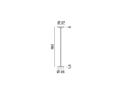 Lámpara de pie LED Balance 25 W, 3000 K, 180 cm de altura, 2376 lm, con interruptor de encendido/apagado y regulador de intensidad, blanco - Perenz