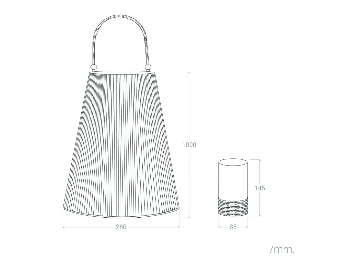 Lámpara de Pie LED Batería Exterior Nora 1000 mm