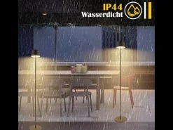 Lámpara de pie LED NETTLIFE para salón de 120 cm: Lámpara de pie solar para exterior táctil regulable 3000K-6500K con batería recargable USB-C altura ajustable