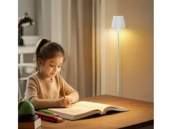 Lámpara de pie LED NETTLIFE moderna negra regulable 125 cm 3 temperaturas de color USB Sala de estar