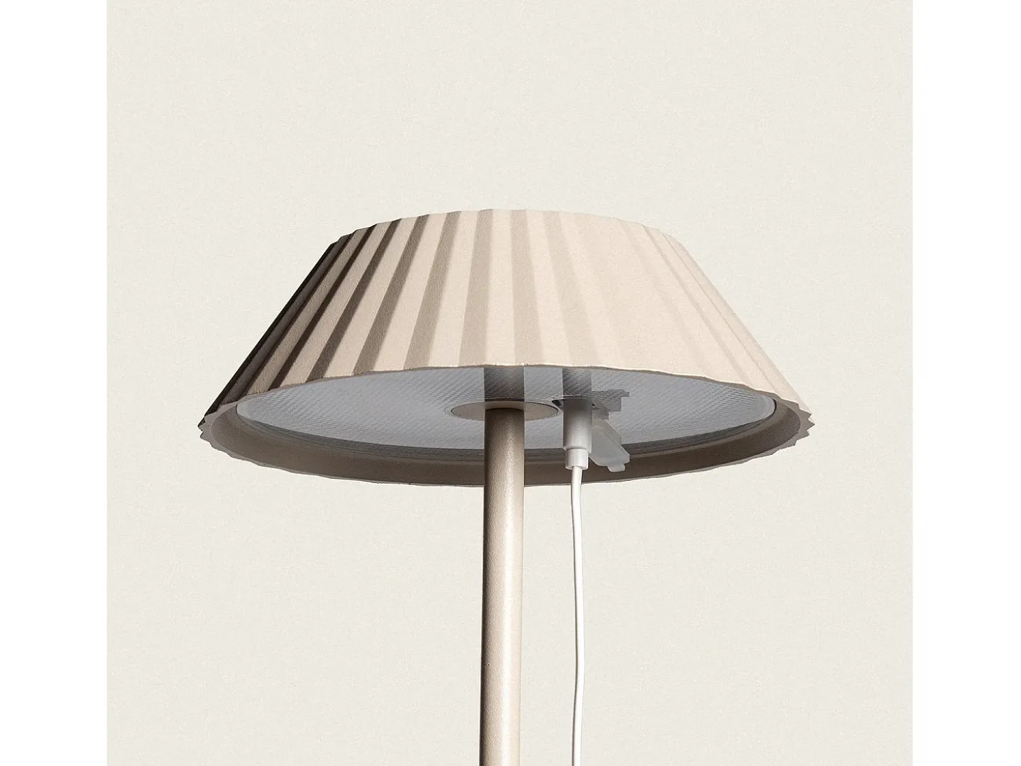 Lámpara de Pie LED Portátil Exterior con Batería USB Recargable Hoima Beige