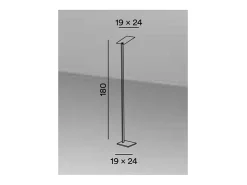 Lámpara de pie LED QUADRA blanca de metal H.180 cm Perenz