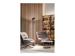 Lámpara de pie LED QUADRA negra de metal H.180 cm Perenz