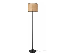 Lámpara de pie luminaria 154 x 30 cm color negro y beige 03_0007271