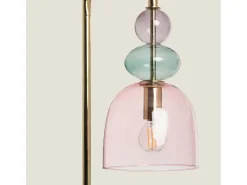 Lámpara de Pie Metal y Cristal Baudelaire Rosa