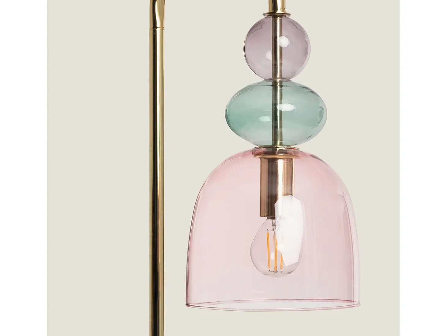 Lámpara de Pie Metal y Cristal Baudelaire Rosa