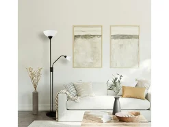 Lámpara de pie Milano Bel Air 40W con luz de lectura negro Ø28x170 cm