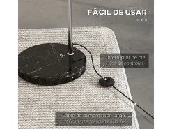 Lámpara de pie Modde Homcom 40W poste ajustable negro/plata 170-180x110-115x30 cm