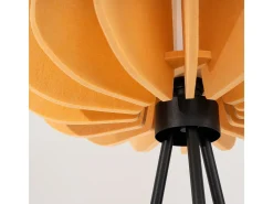 Lámpara de pie Mula moderno de fieltro/acero - 1 fuentes luminosas - L.45 x A.134 cm - amarillo/negro